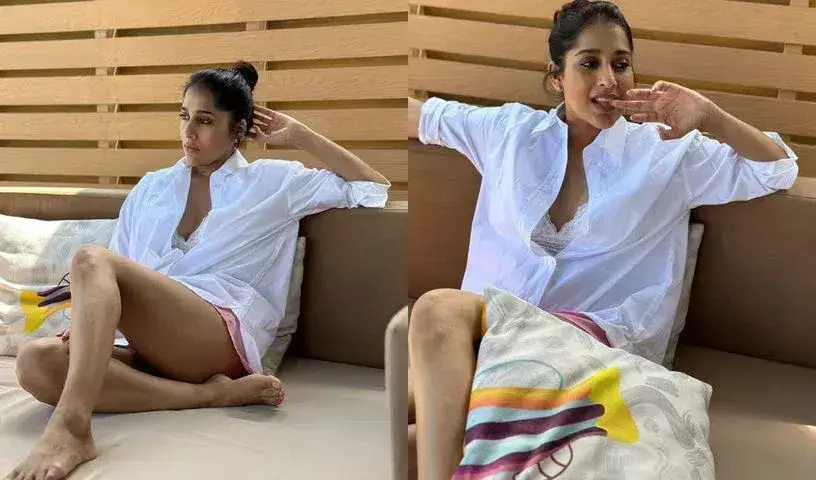 INDIAN TV ACTRESS RASHMI GAUTAM LONG LEGS SHOW IN WHITE SHIRT 11